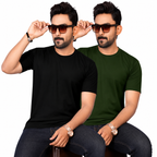 Men's Cotton T-Shirt Multicolor Combo (Pack of 2)